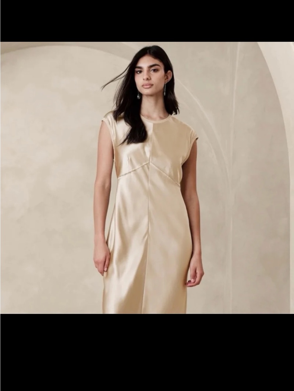 NWT BANANA REPUBLIC CLAUDETTE SILK MIDI DRESS SIZE SMALL - Picture 4 of 12
